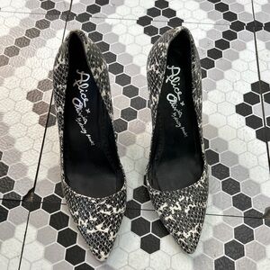 Alicia + Olivia Snake Print Heels